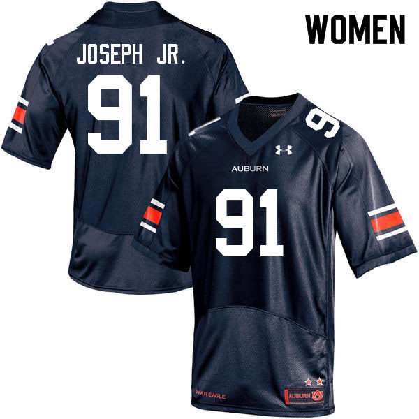Women #91 Morris Joseph Jr. Auburn Tigers College Football Jerseys Sale-Navy